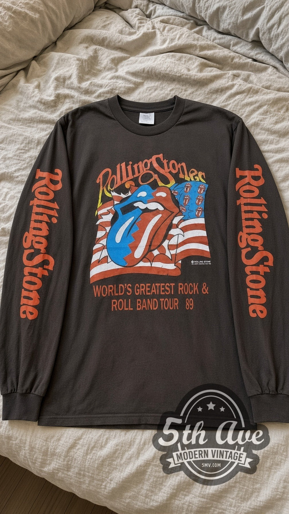 The Rolling Stones – World's Greatest Rock and Roll Band Tour 89 – Vintage Band Long Sleeve T-Shirt