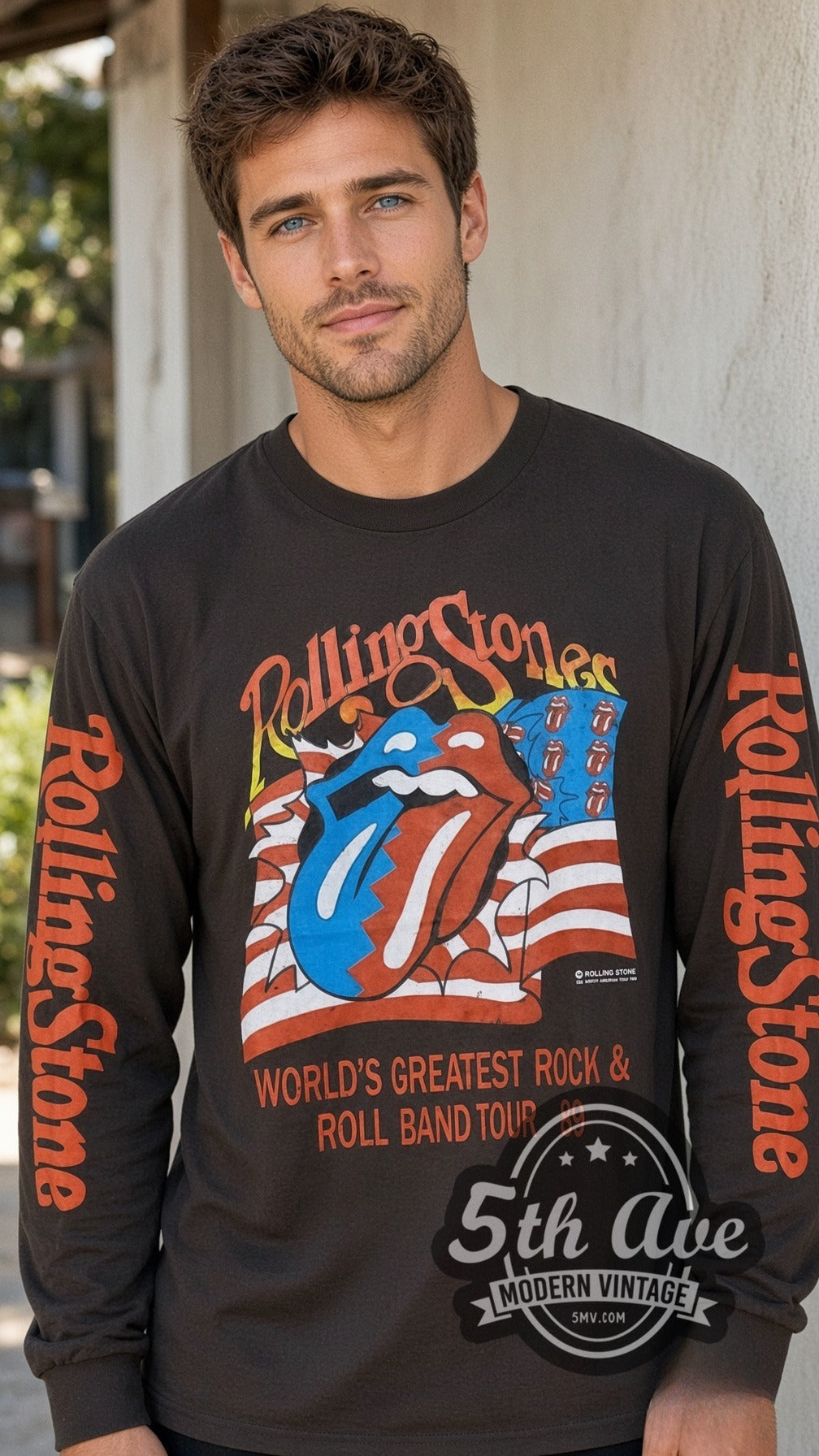 The Rolling Stones – World's Greatest Rock and Roll Band Tour 89 – Vintage Band Long Sleeve T-Shirt