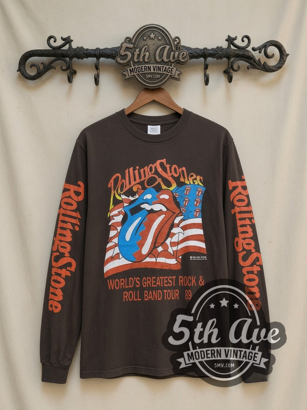 The Rolling Stones – World's Greatest Rock and Roll Band Tour 89 – Vintage Band Long Sleeve T-Shirt