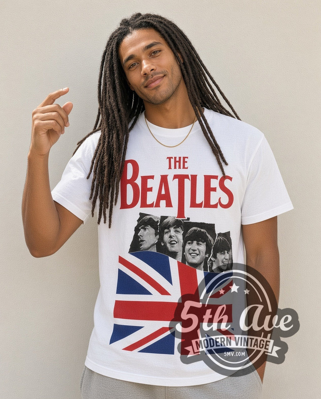 The Beatles – Union Jack (White) – Vintage Band T-Shirt