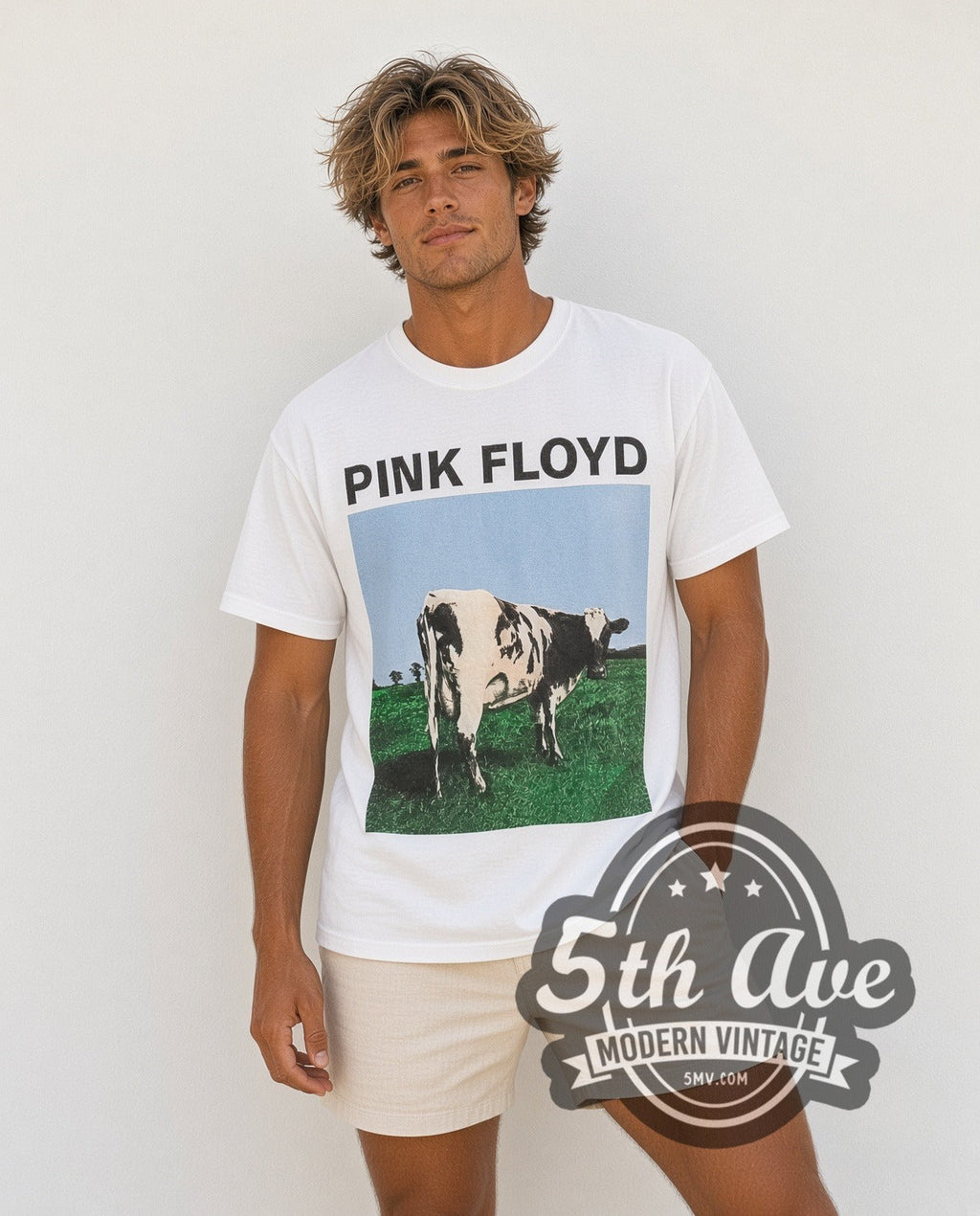 Pink Floyd – Atom Heart Mother Cow Stacked Back – Vintage Band T-Shirt