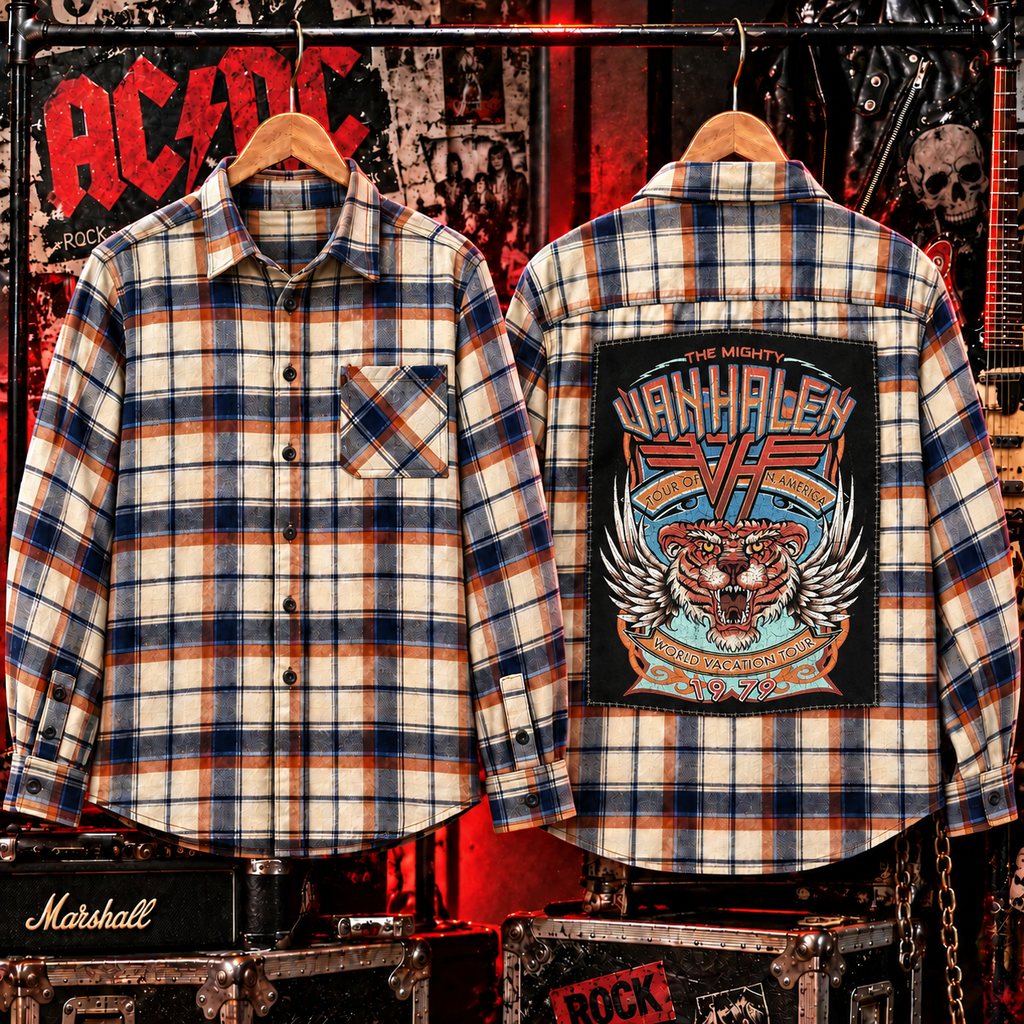 Van Halen Band Upcycled Flannel shirt