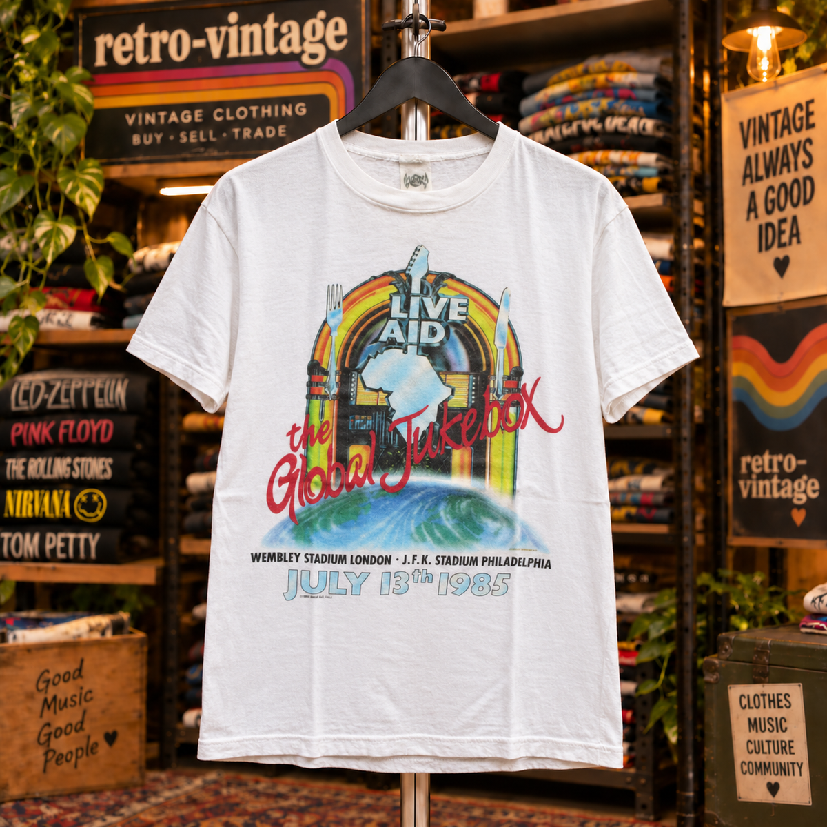 Live Aid 1985 Global Jukebox short sleeve T-shirt front
