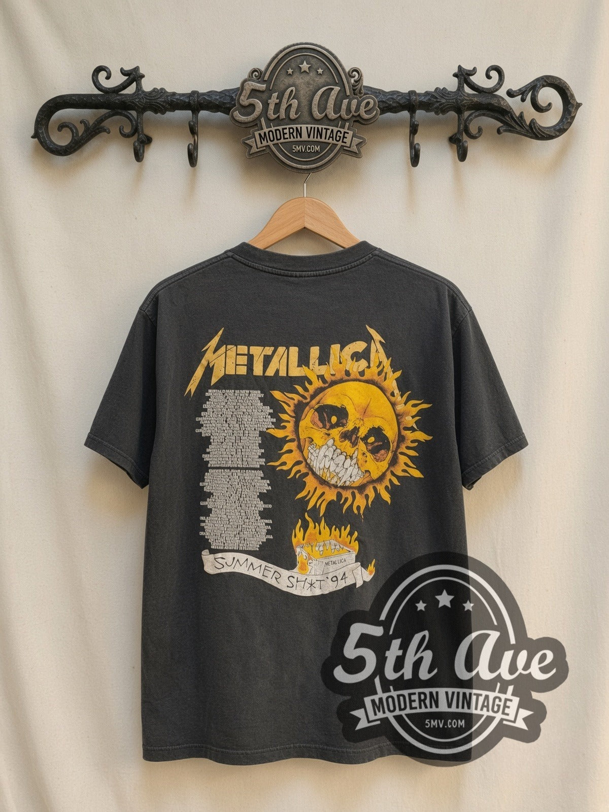 Metallica – Summer Shit '94 Flaming Skull – Vintage Band T-Shirt