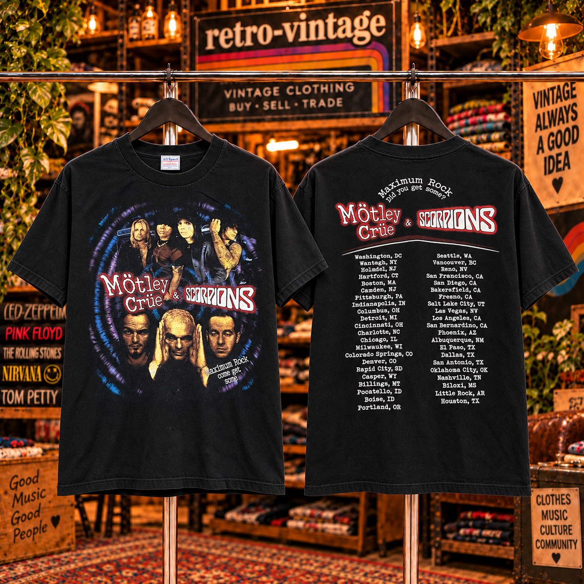 Vintage Mötley Crüe Band Concert T-Shirt