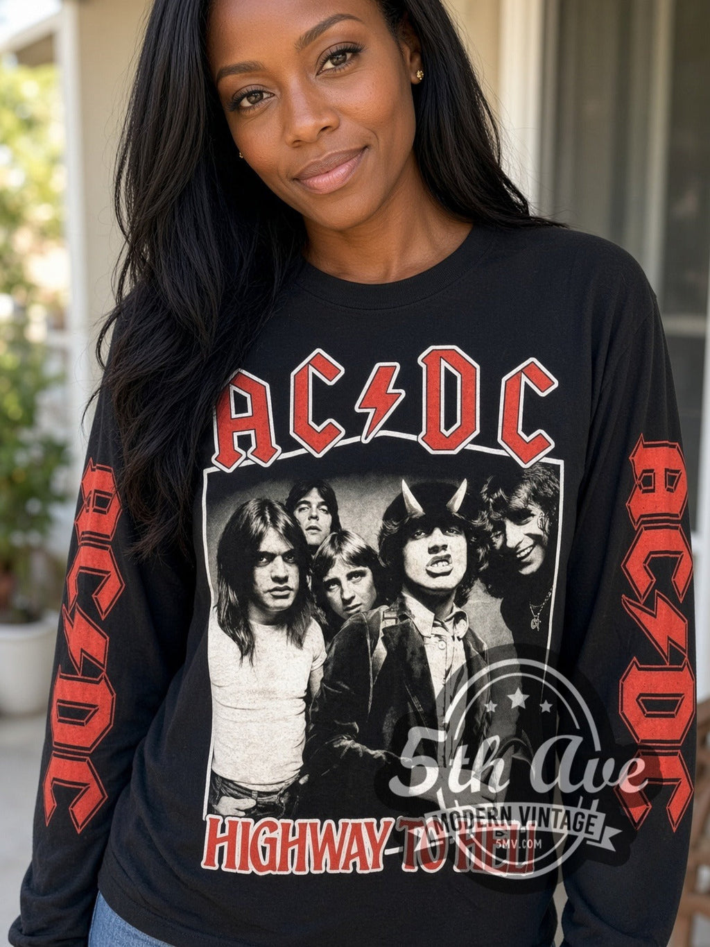 AC/DC – Highway to Hell Band Photo – Vintage Band Long Sleeve T-Shirt