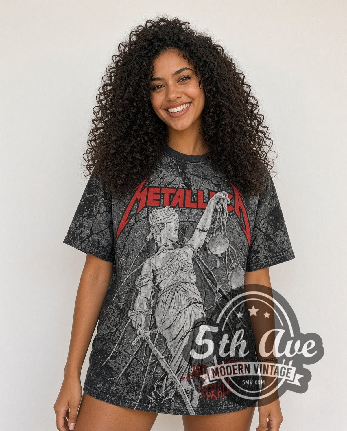 Metallica –...And Justice for All Lady Justice – All Over Print – Vintage Band T-Shirt