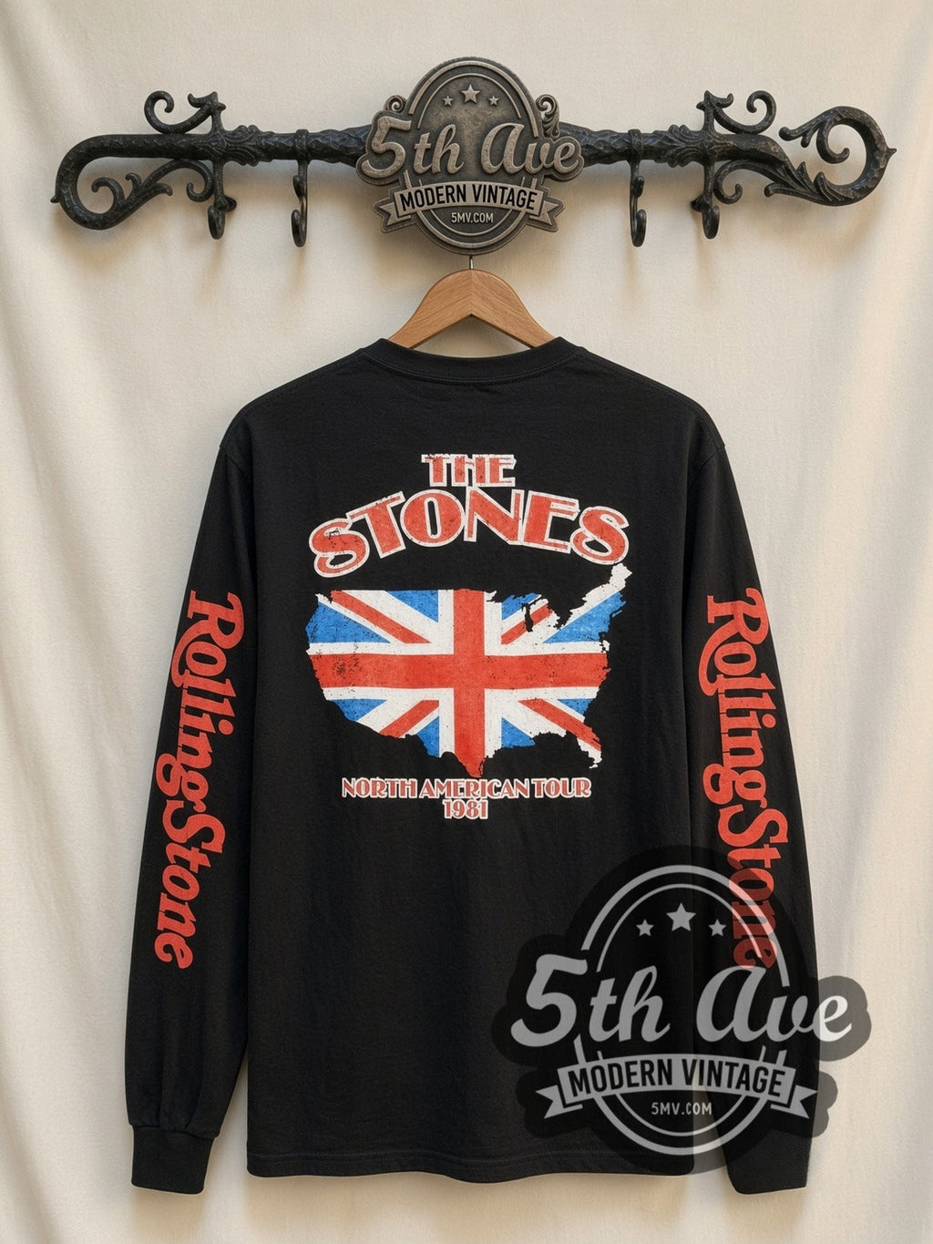 The Rolling Stones – US Flag Tongue – Vintage Band Long Sleeve T-Shirt