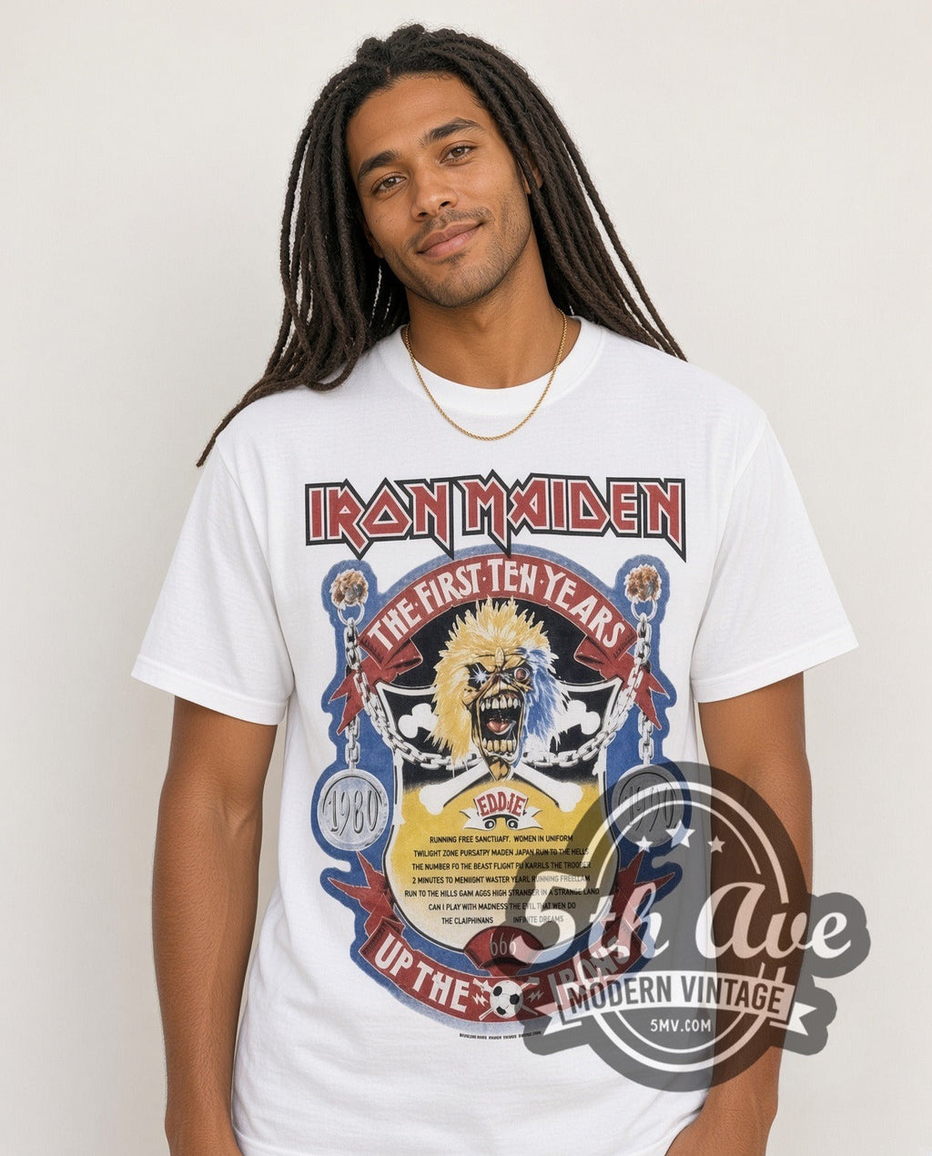 Iron Maiden – First Ten Years (White) – Vintage Band T-Shirt