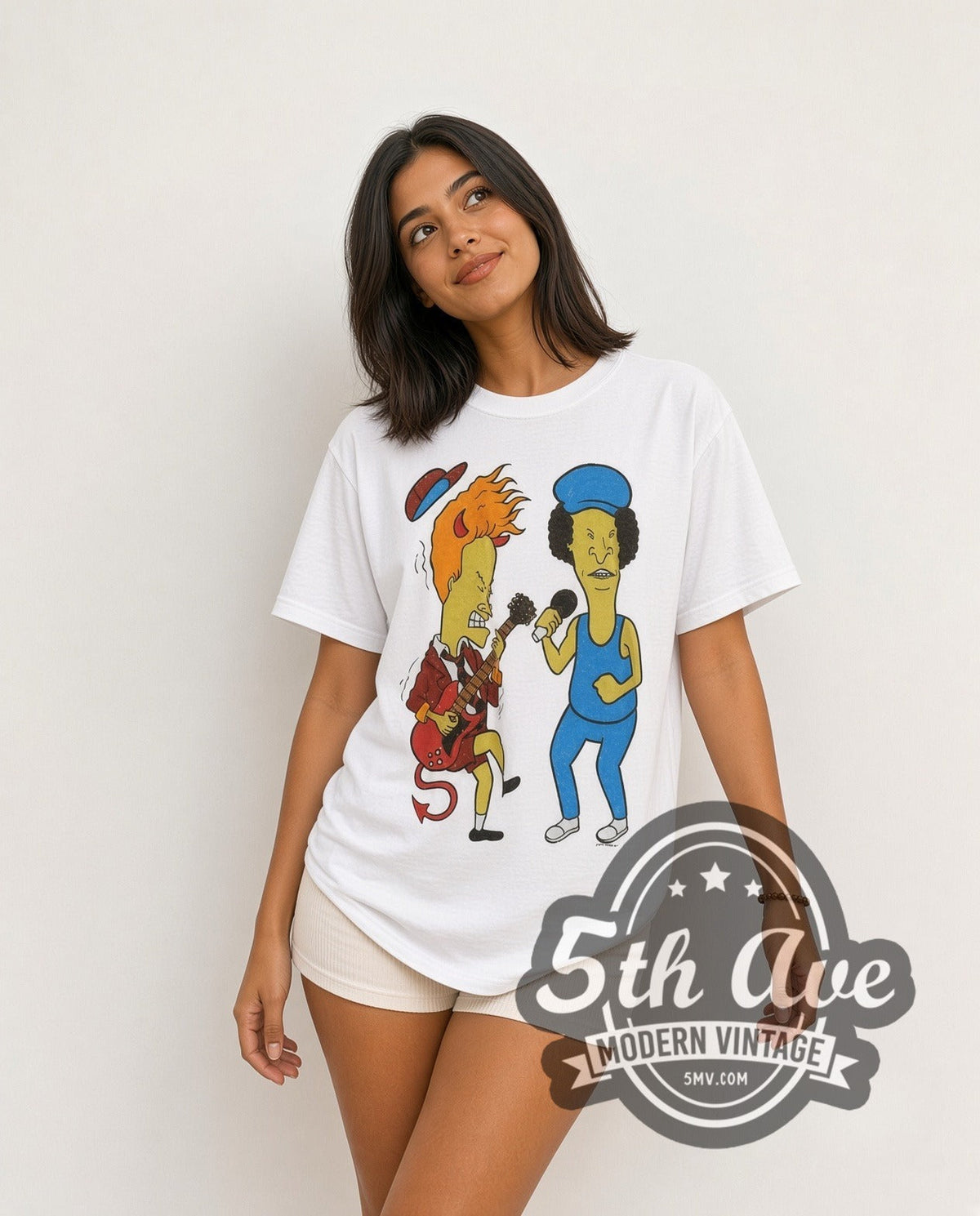 AC/DC / Beavis and Butt-Head – Cartoon Crossover – Vintage Cartoon T-Shirt