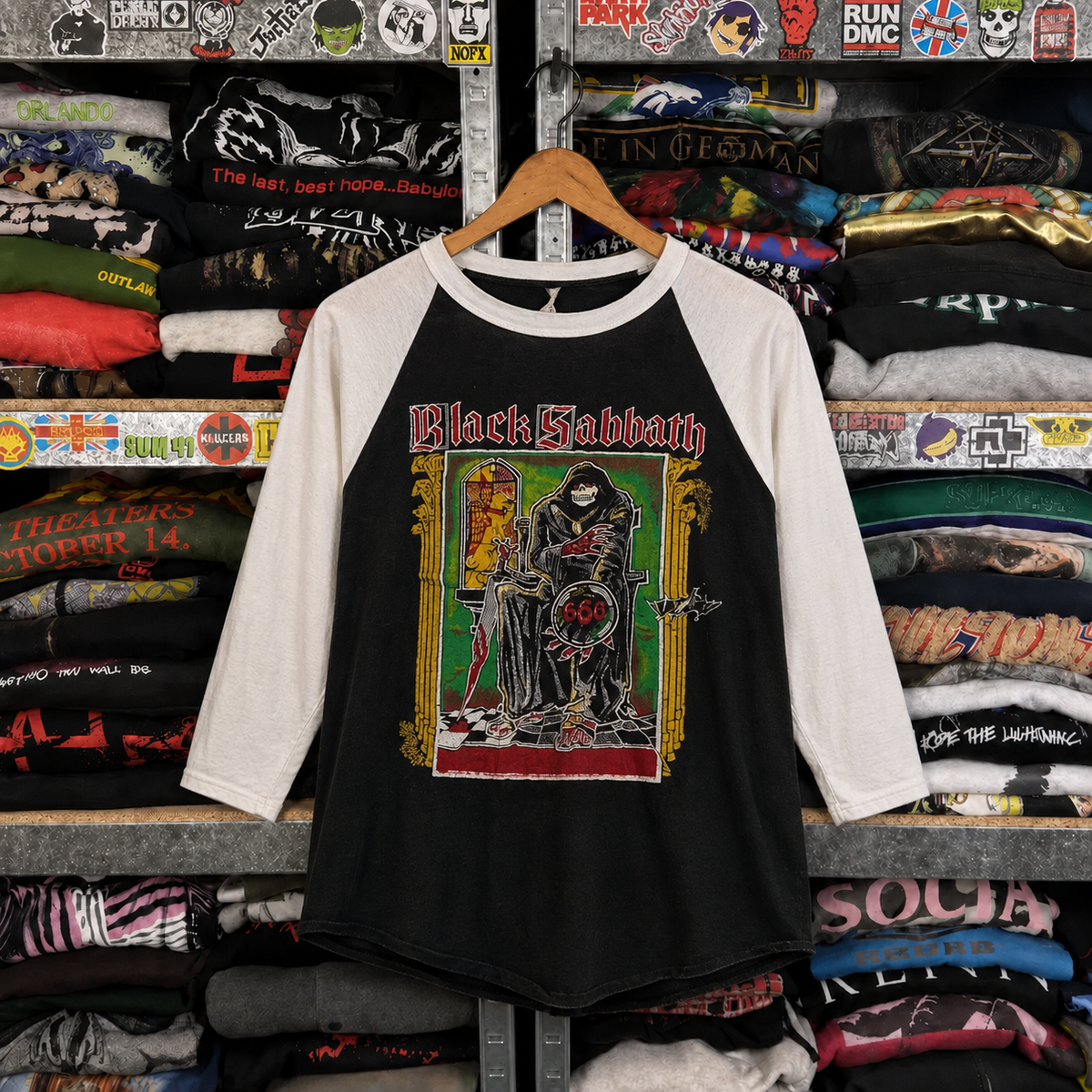 Rare Hard To Find Vintage Black Sabbath Raglan Shirt, Nearly Sold Out Collectors Piece