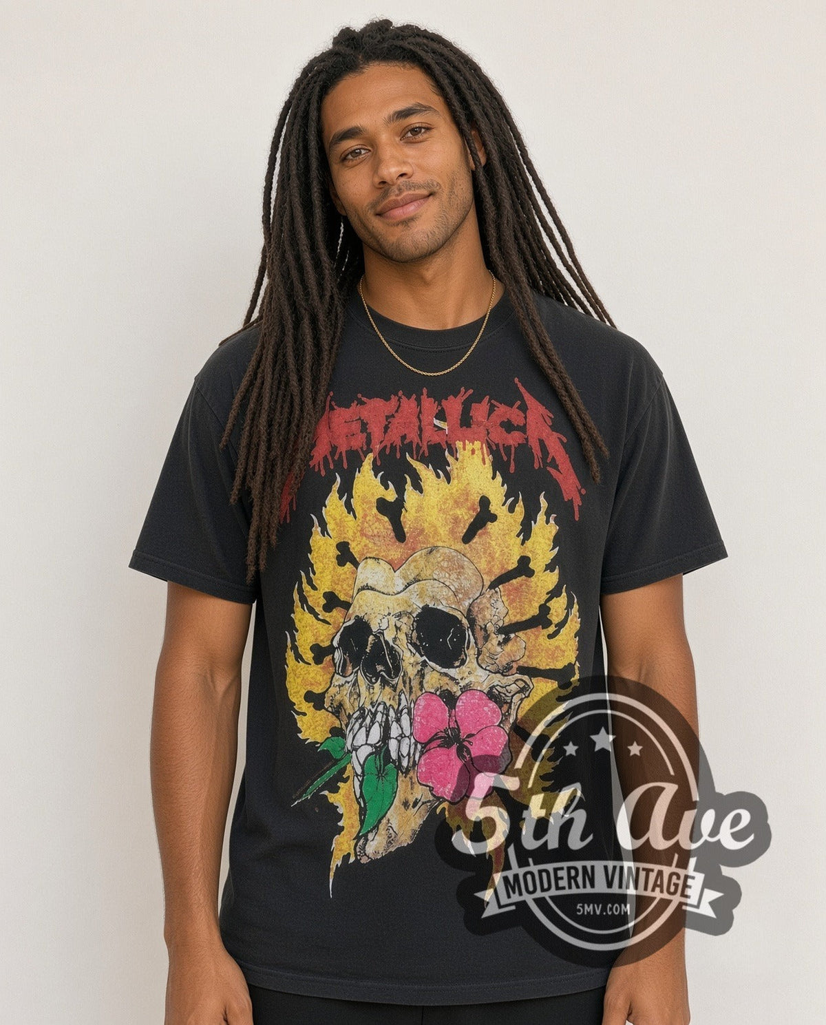Metallica – Burning Flower – All Over Print – Vintage Band T-Shirt
