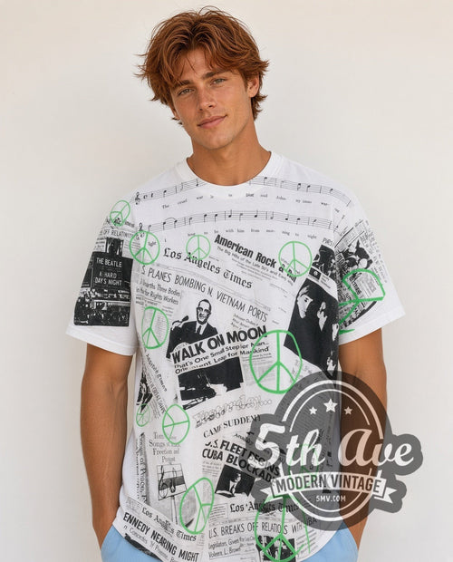The Beatles – Los Angeles Times – All Over Print – Vintage Band T-Shirt
