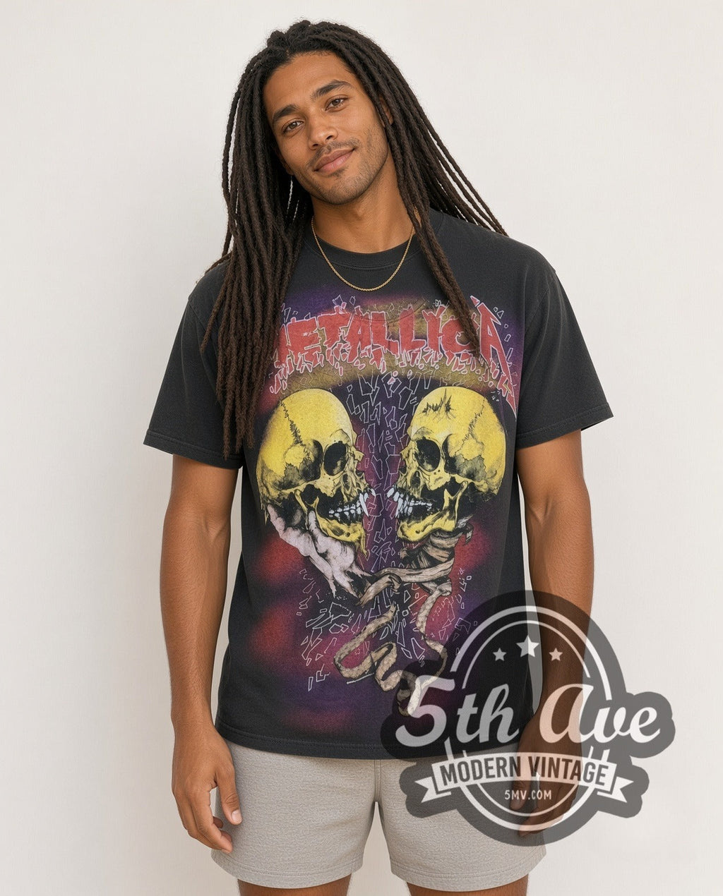 Metallica – Twin Skulls – All Over Print – Vintage Band T-Shirt