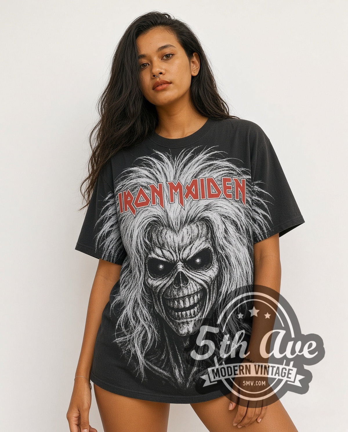 Iron Maiden – Killers Oversized Debut Eddie Face All Over Print – Vintage Band T-Shirt