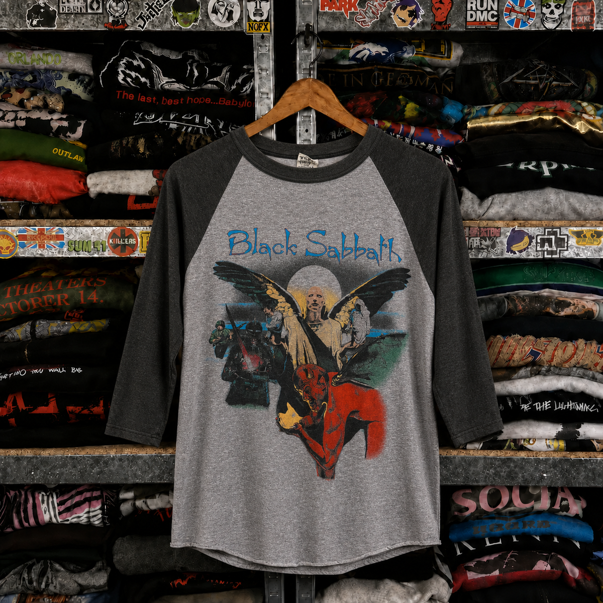Rare Hard To Find Vintage Black Sabbath Raglan Shirt, Nearly Sold Out Collectors Piece