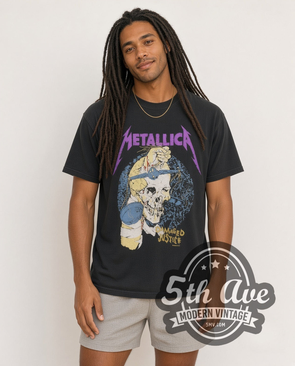 Metallica – Damaged Justice Blindfold Scale – Vintage Band T-Shirt