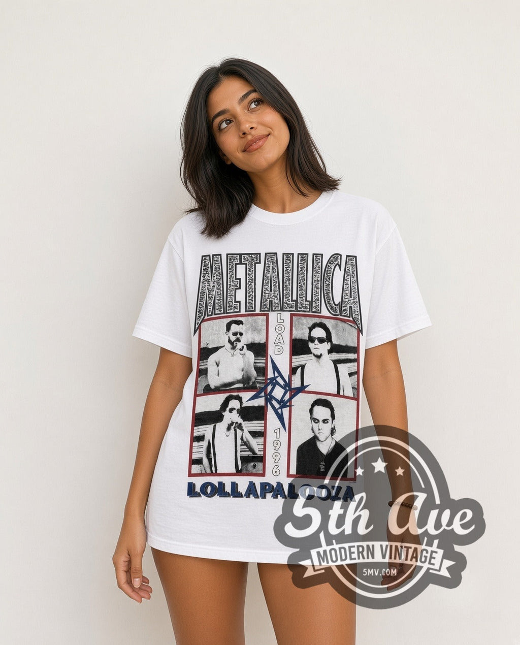 Metallica – Load Lollapalooza 1996 (White) – Vintage Band T-Shirt
