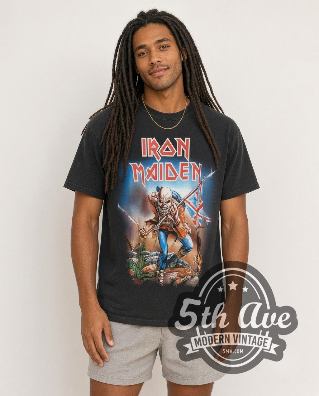 Iron Maiden – The Trooper Eddie Union Jack Sabre – Vintage Band T-Shirt