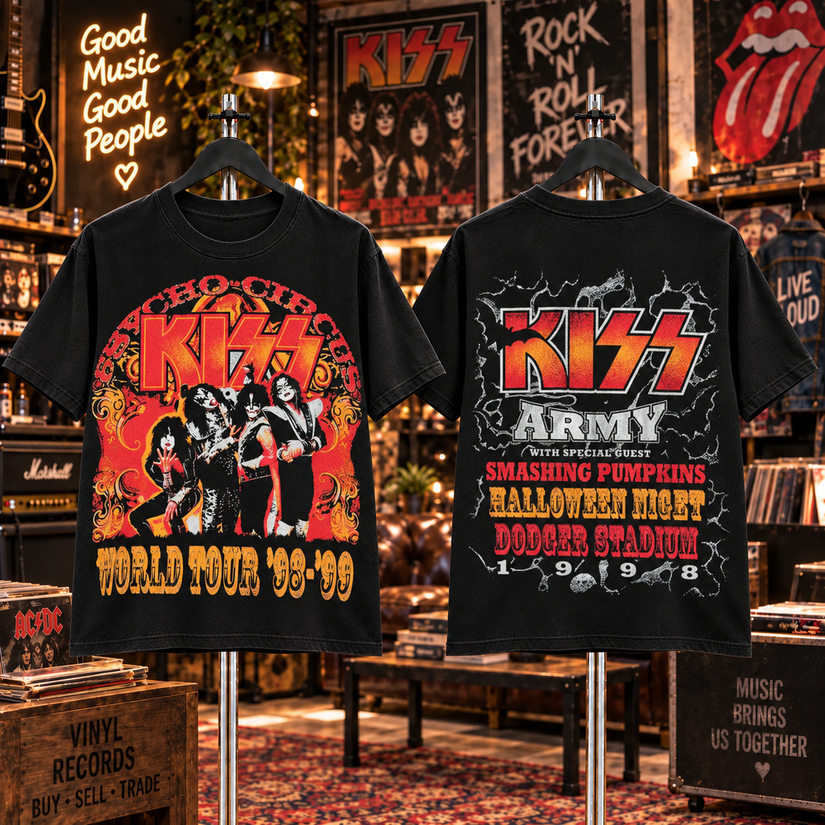KISS Psycho Circus world tour 1998 1999 graphic front and back