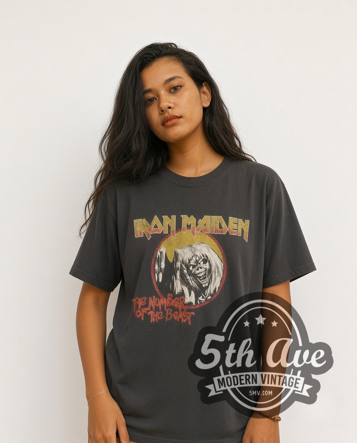 Iron Maiden – The Number of the Beast Circle Logo – Vintage Band T-Shirt