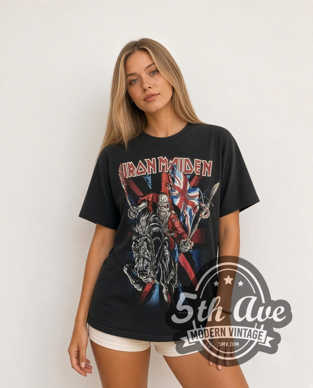 Iron Maiden – Eddie Union Jack Rider – Vintage Band T-Shirt