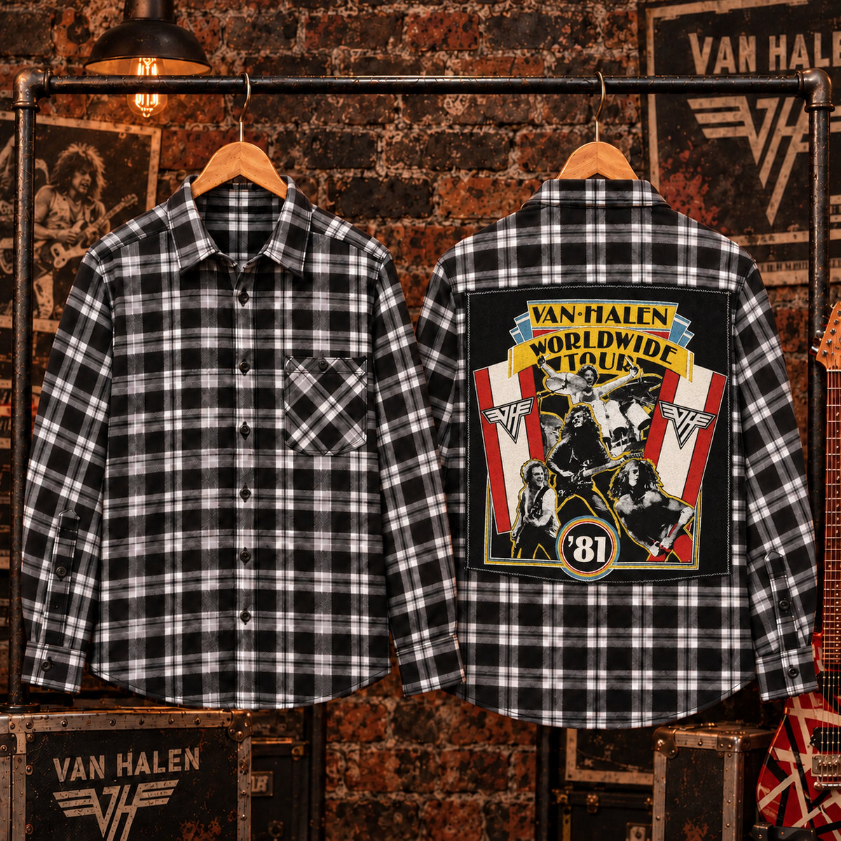 Van Halen Band Upcycled Flannel shirt