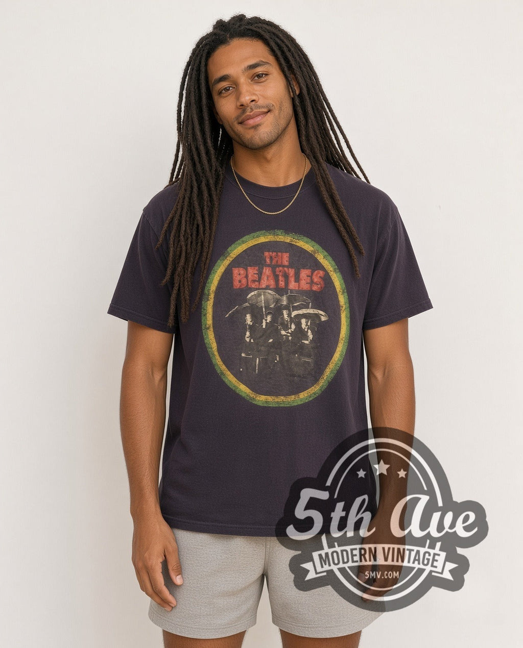 The Beatles – Circle Logo Band Photo – Vintage Band T-Shirt