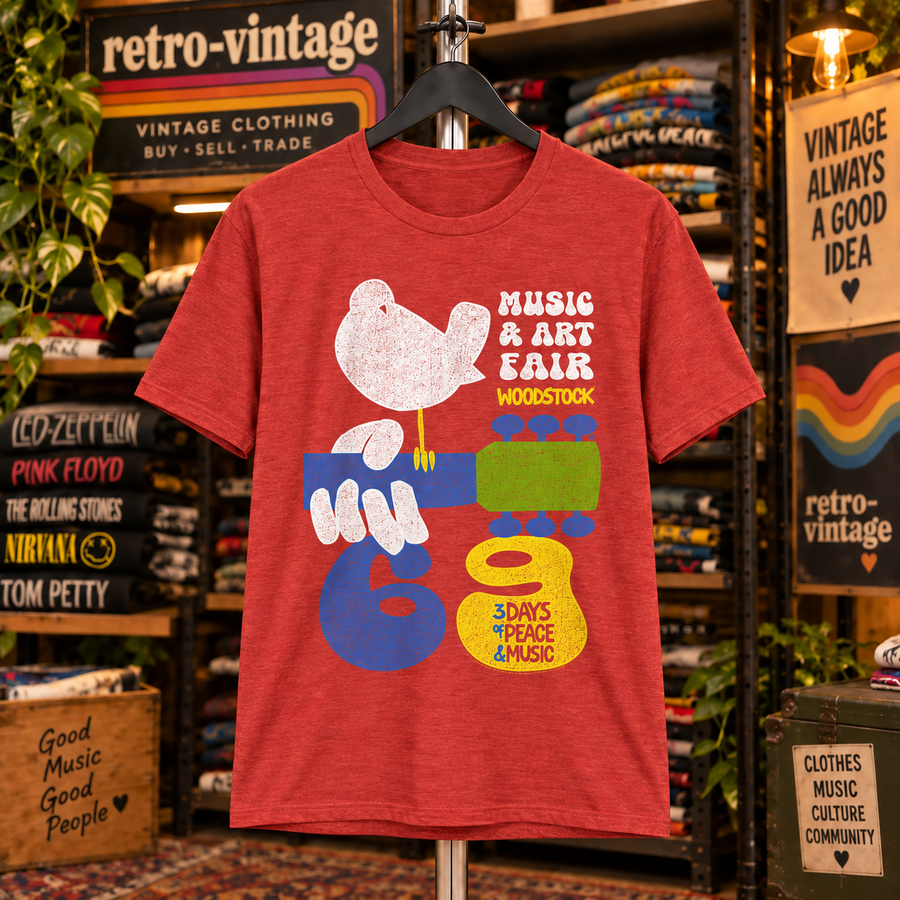 1969 Retro Woodstock Festival Hippie T-Shirt