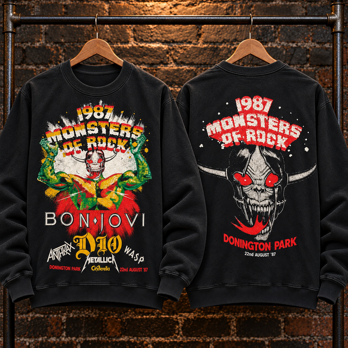 🔥 HOT PICK 🎸 Vintage Monsters of Rock Sweatshirt ⚡ Rare Retro Rock Vibes