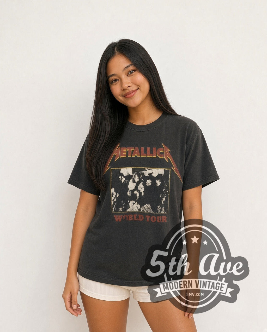 Metallica – World Tour Band Photo – Vintage Band T-Shirt