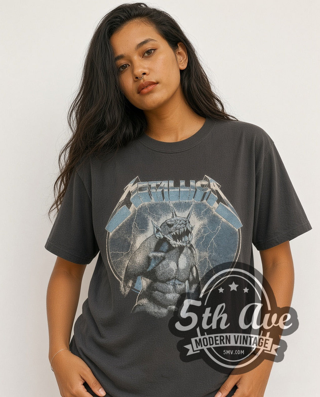 Metallica – Ride the Lightning Monster Beast and Electric Chair Cotton – Vintage Band T-Shirt