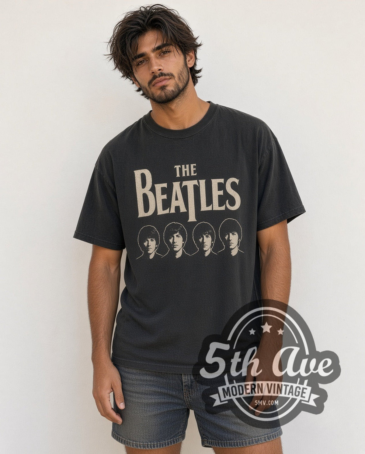 The Beatles – Four Faces Classic Logo – Vintage Band T-Shirt