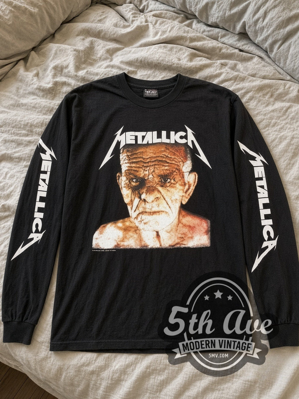 Metallica – Old Man Face – Vintage Band Long Sleeve T-Shirt