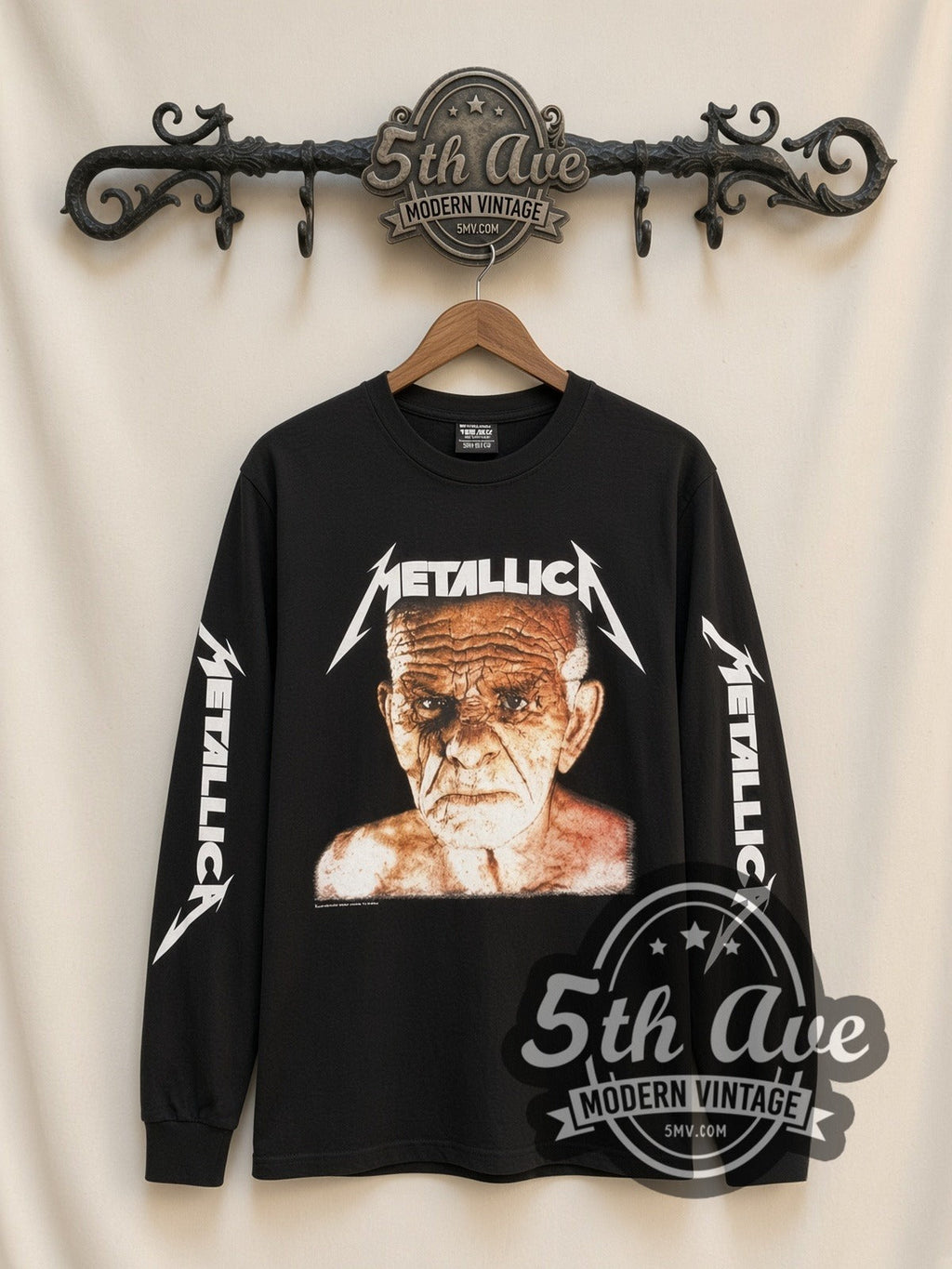 Metallica – Old Man Face – Vintage Band Long Sleeve T-Shirt