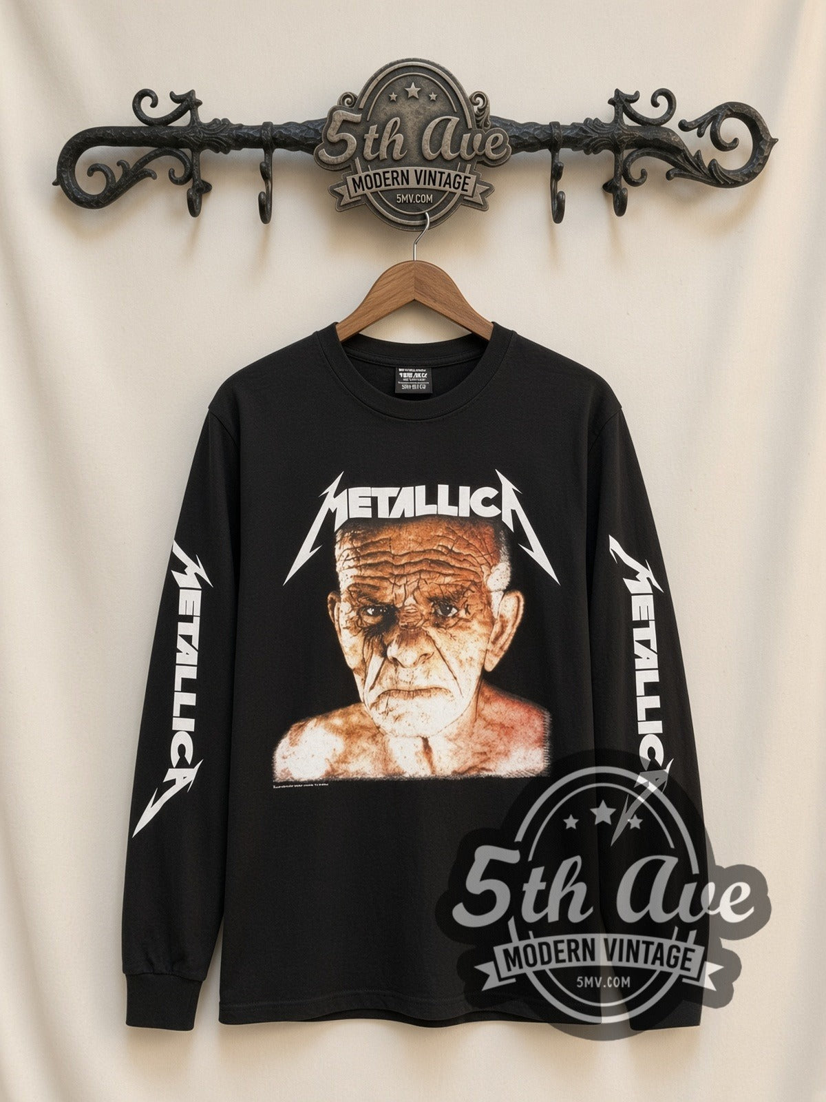 Metallica – Old Man Face – Vintage Band Long Sleeve T-Shirt