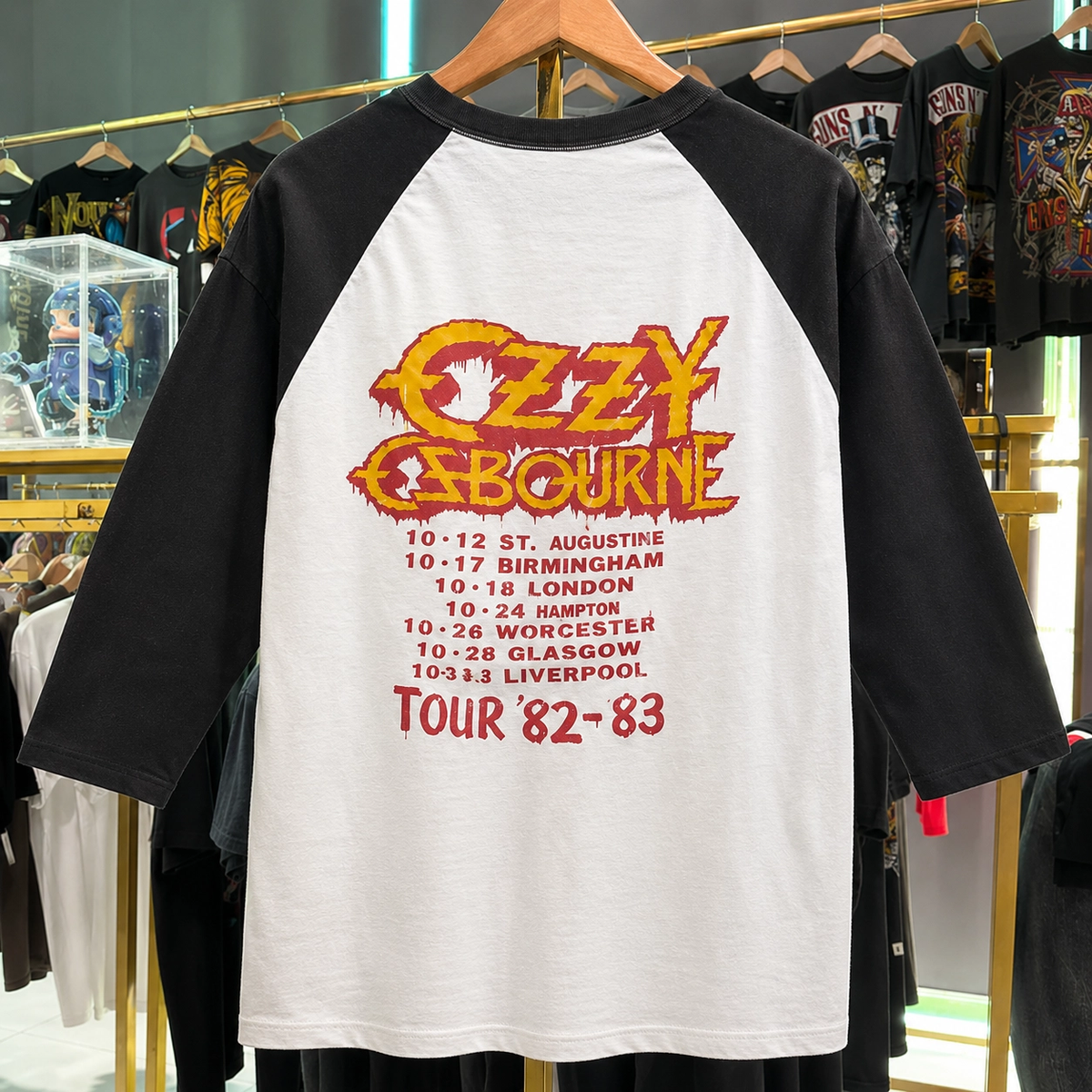 Rare Hard To Find Vintage Ozzy Osbourne Raglan Shirt, Nearly Sold Out Collectors Piece