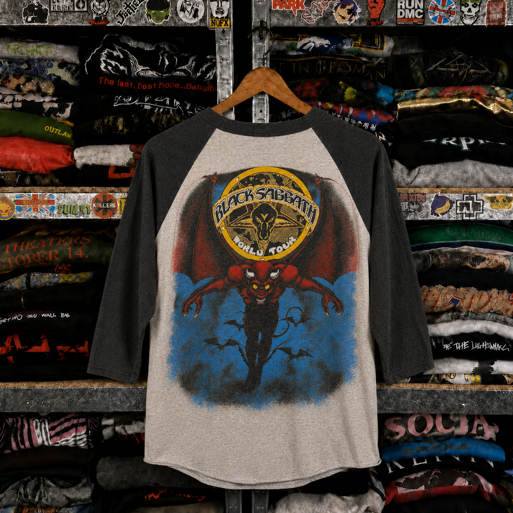 Rare Hard To Find Vintage Black Sabbath Raglan Shirt, Nearly Sold Out Collectors Piece