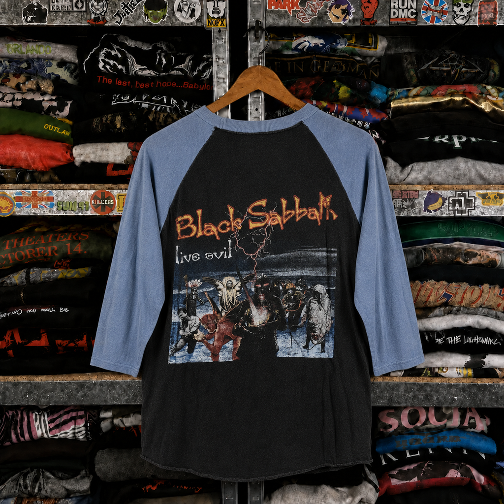 Rare Hard To Find Vintage Black Sabbath Raglan Shirt, Nearly Sold Out Collectors Piece