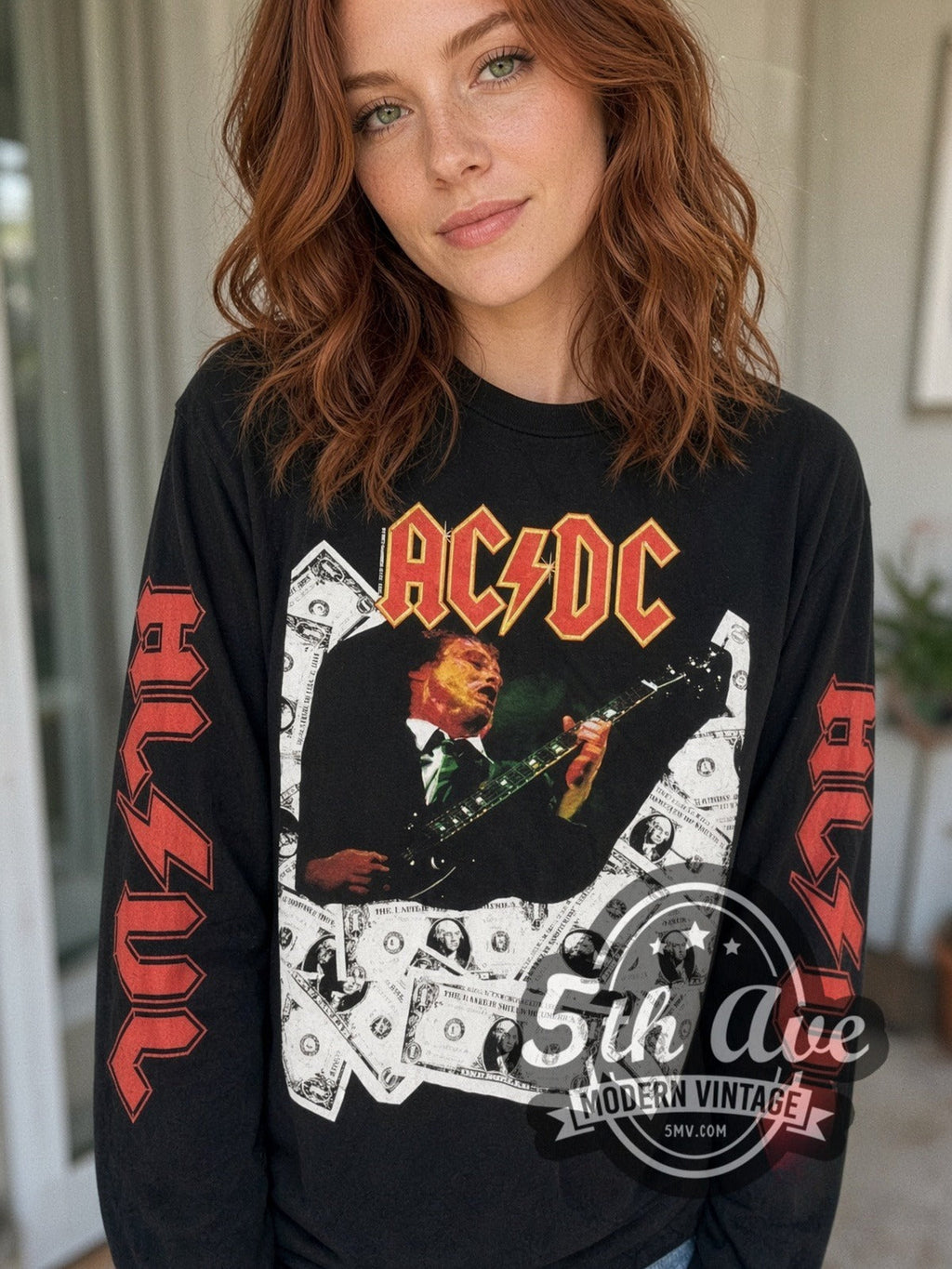 AC/DC – Angus Money – Vintage Band Long Sleeve T-Shirt