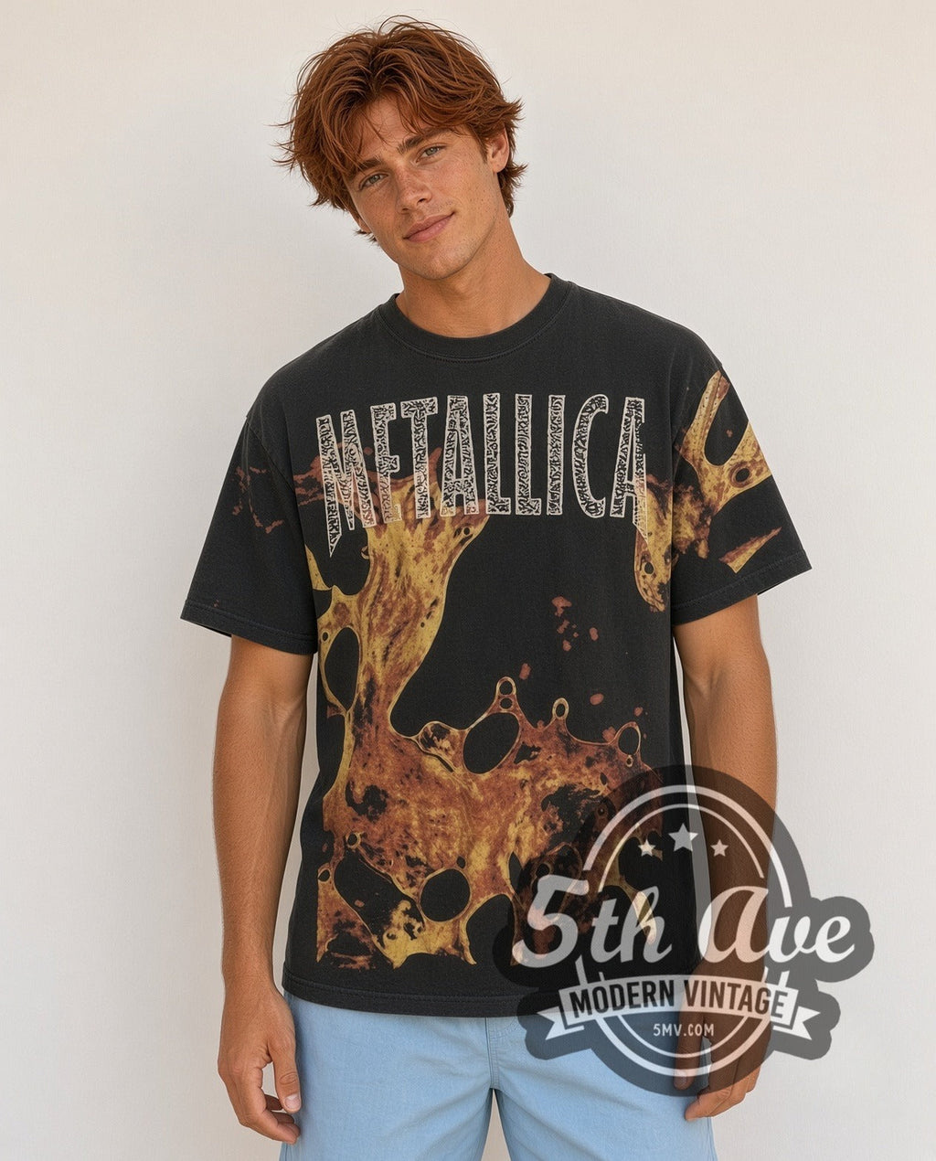 Metallica – Liquid Fire All Over Print – Vintage Band T-Shirt