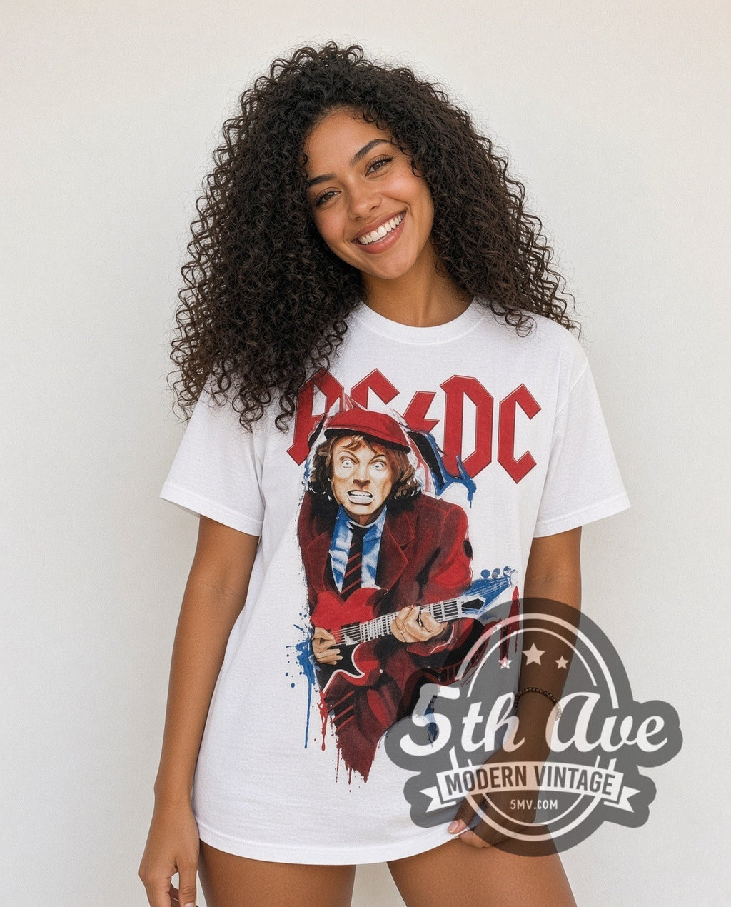 AC/DC – Angus Suit (White) – Vintage Band T-Shirt