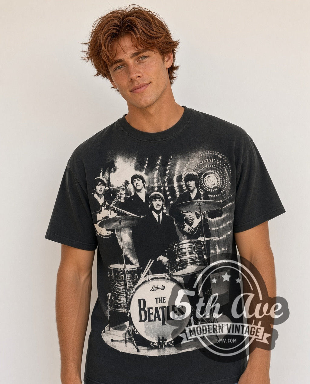 The Beatles – Photo Collage Drums All Over Print – Vintage Band T-Shirt