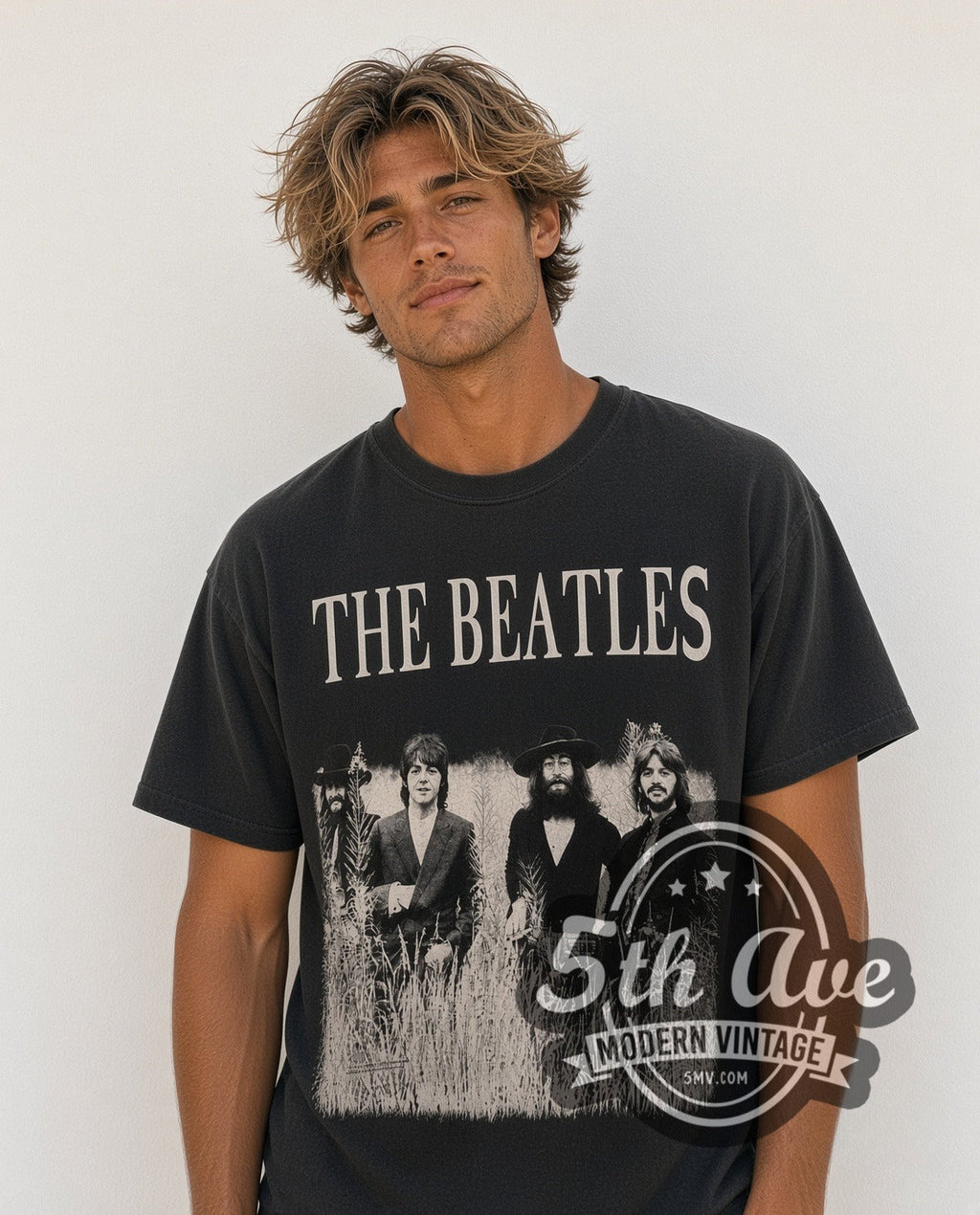 The Beatles – Field Photo Black All Over Print – Vintage Band T-Shirt