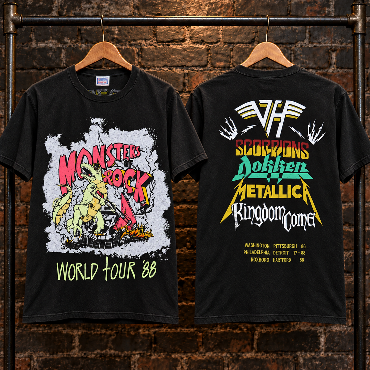 🔥 HOT PICK 🎸 Vintage Monsters of Rock T-Shirt ⚡ Rare Retro Rock Vibes