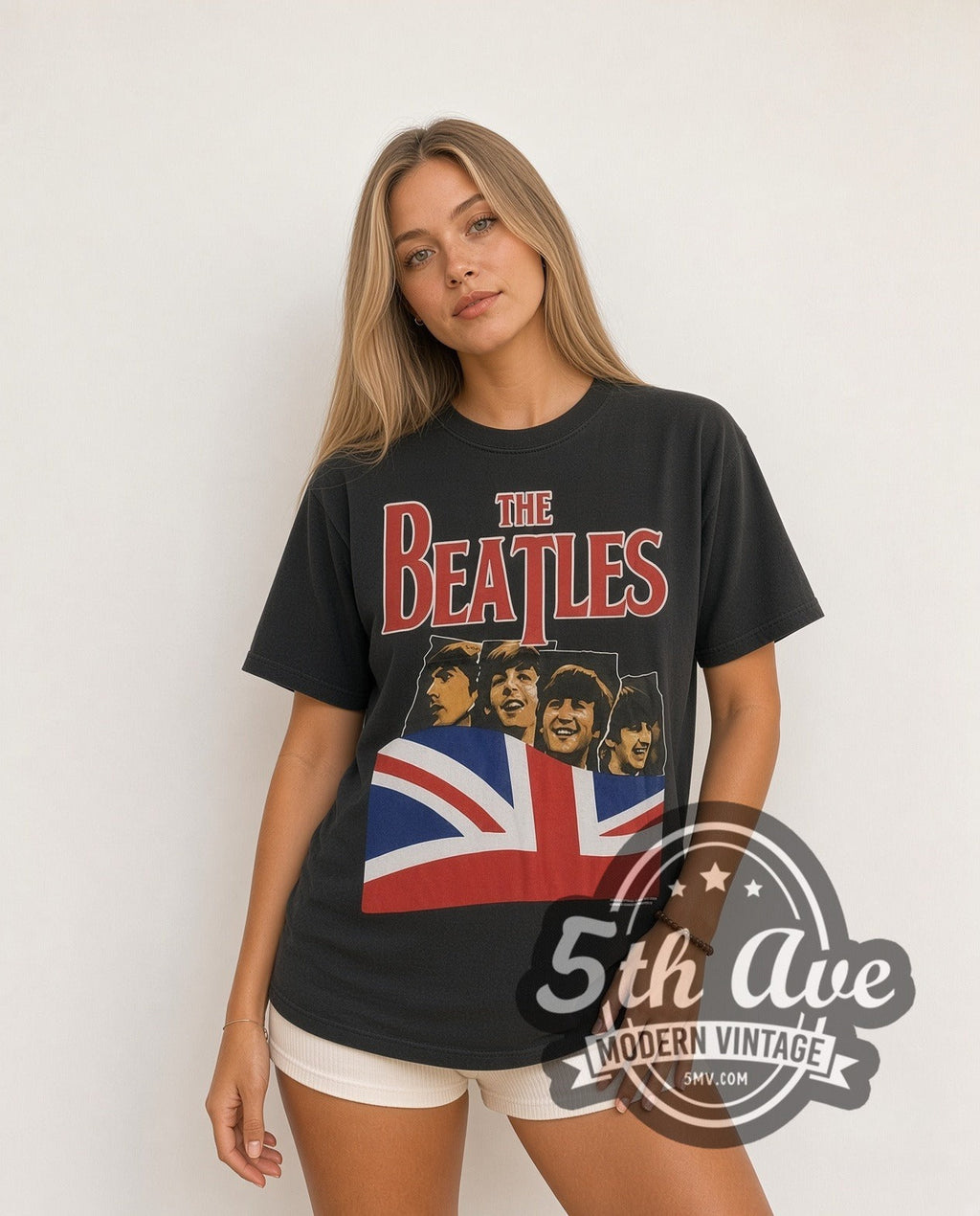The Beatles – Union Jack (Black) – Vintage Band T-Shirt
