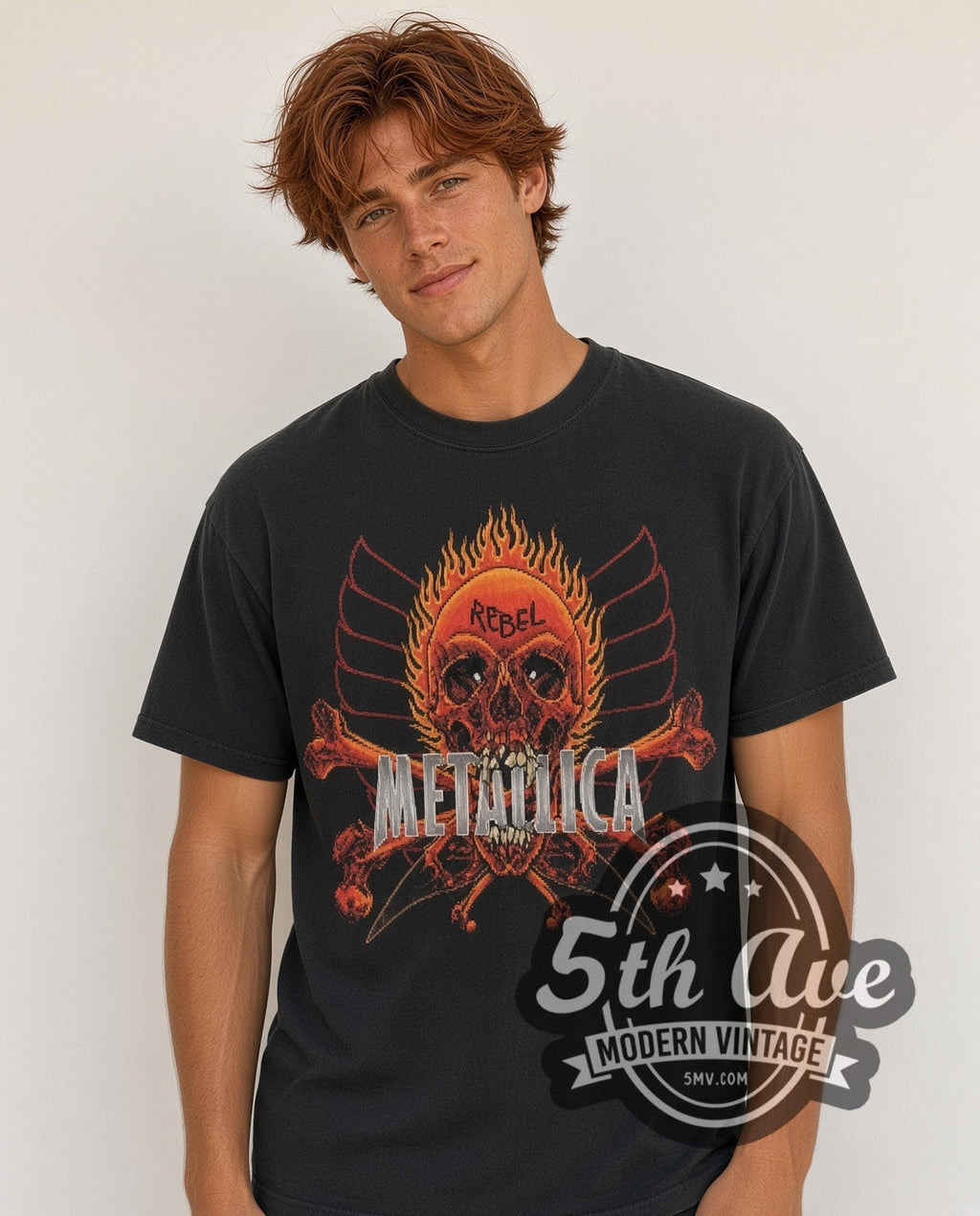 Metallica – Rebel Flaming Skull – Vintage Band T-Shirt