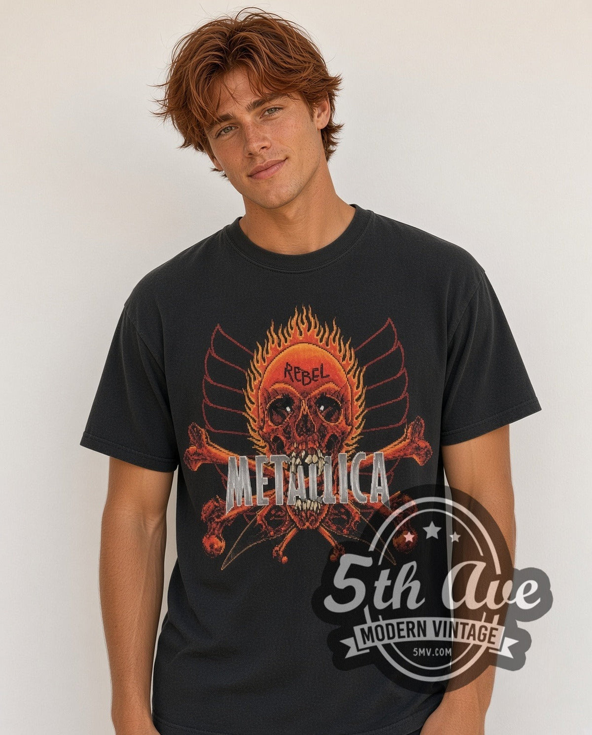 Metallica – Rebel Flaming Skull – Vintage Band T-Shirt