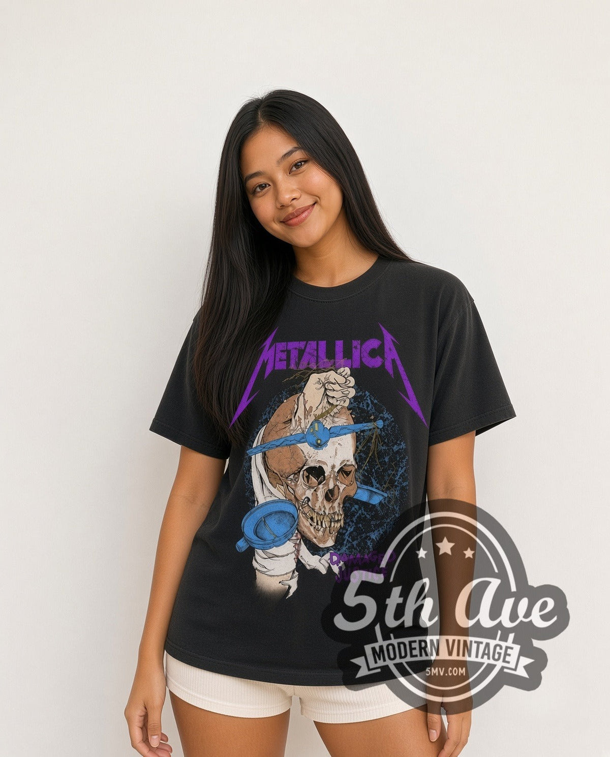 Metallica – Damaged Justice Skull Scales – Vintage Band T-Shirt