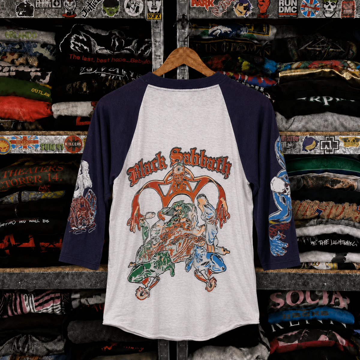 Rare Hard To Find Vintage Black Sabbath Raglan Shirt, Nearly Sold Out Collectors Piece